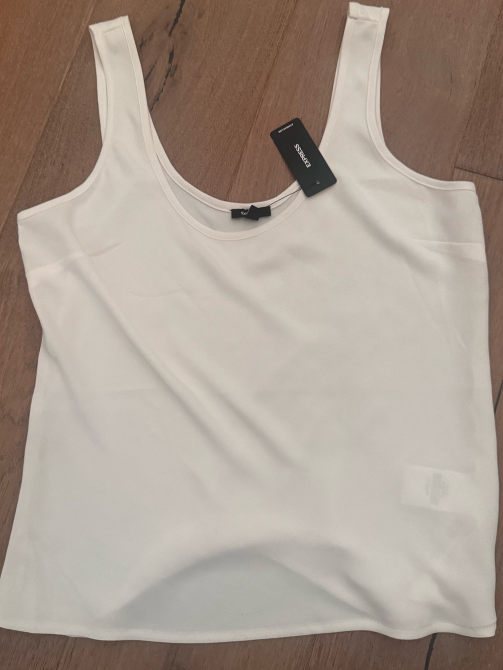 NWT Minimalist chic white cream chiffon top shirt